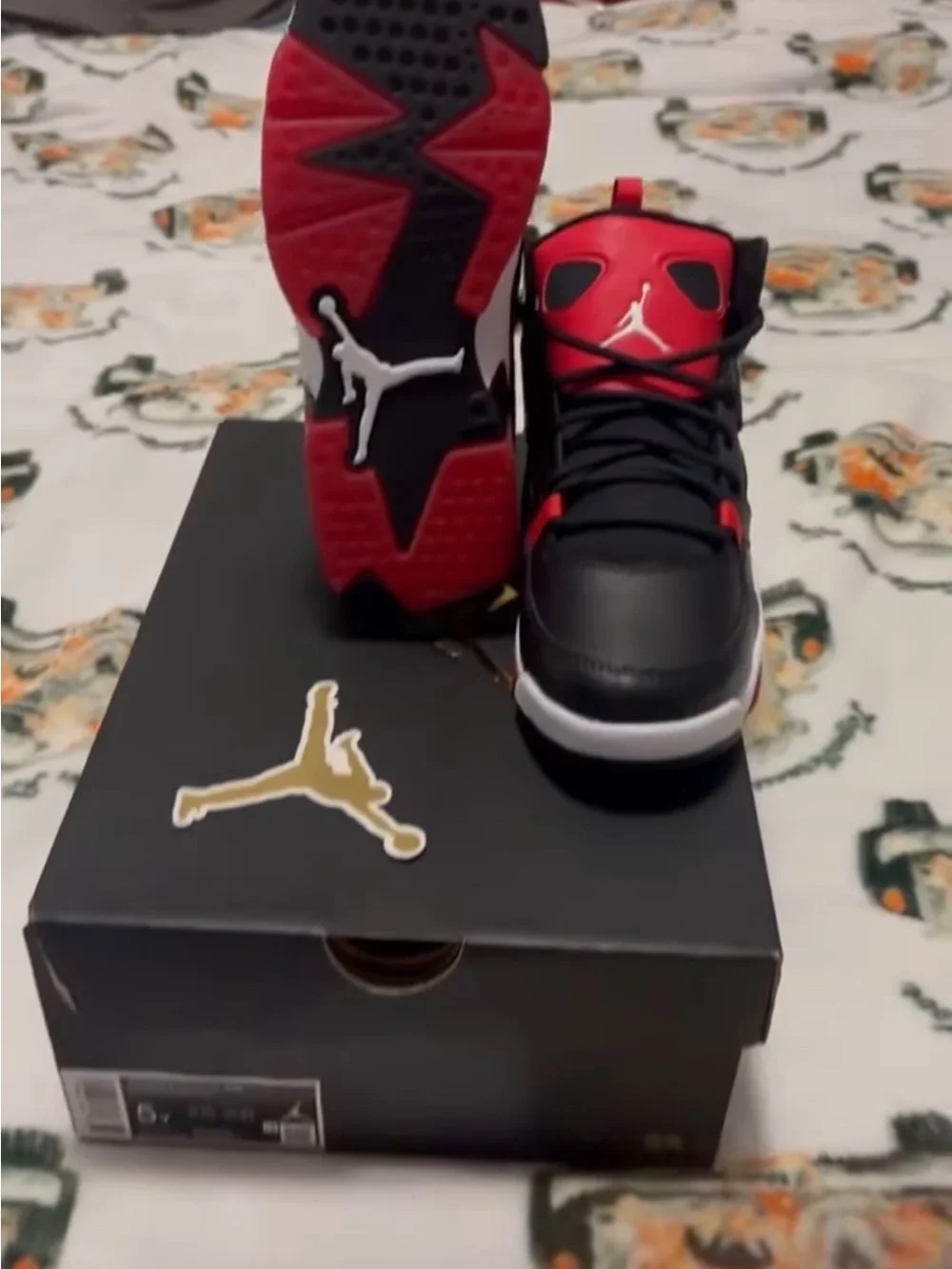 Jordan FLIGHTCLUB 91 Kids' Black and Red High-Top Sneakers